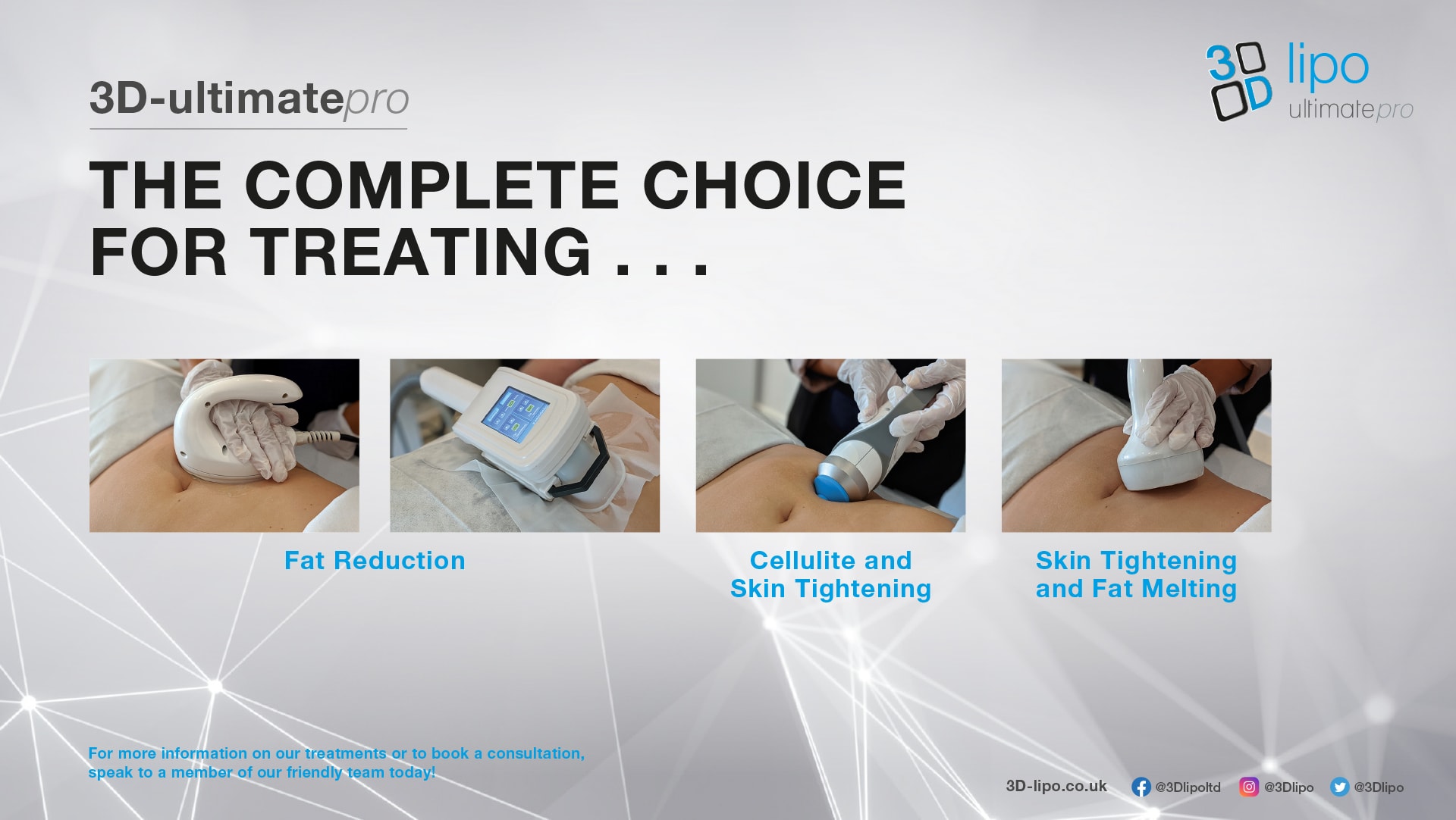3D Lipo UltimatePro — the complete choice for treating fat reduction, cellulite, skin tightening and fat melting